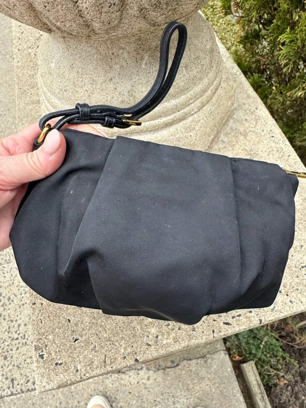 Prada Tessuto Nylon Bow Wristlet featuring a bow accent and gold tone hardware - Picture 14 of 16